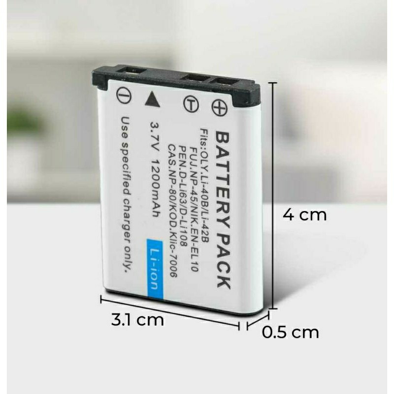 Baterai Pengganti Replacement  Recharge Battery Olympus Li-40B/Li-42B Fujifilm NP-45 Nikon EN-EL10 P