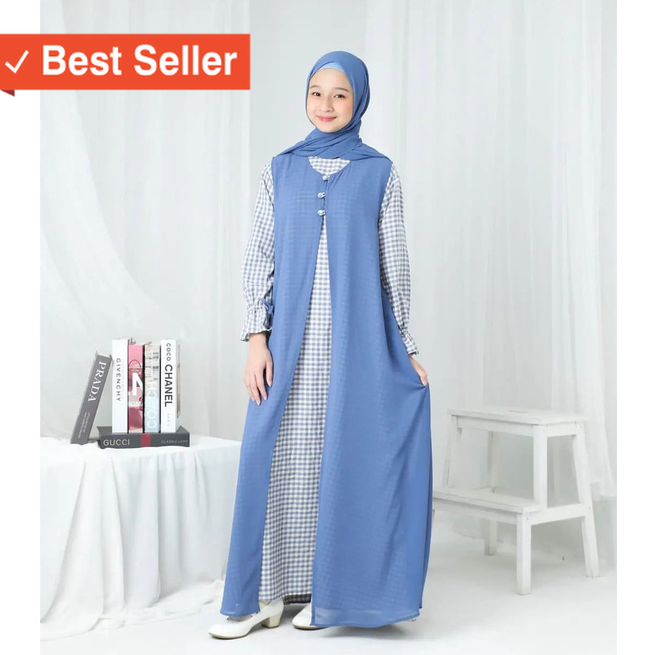 Fashion Muslim Kekinian Termurah / Vallina Outfit - Jasmine Dress Kids Gamis Maxy Anak Remaja Tanggu