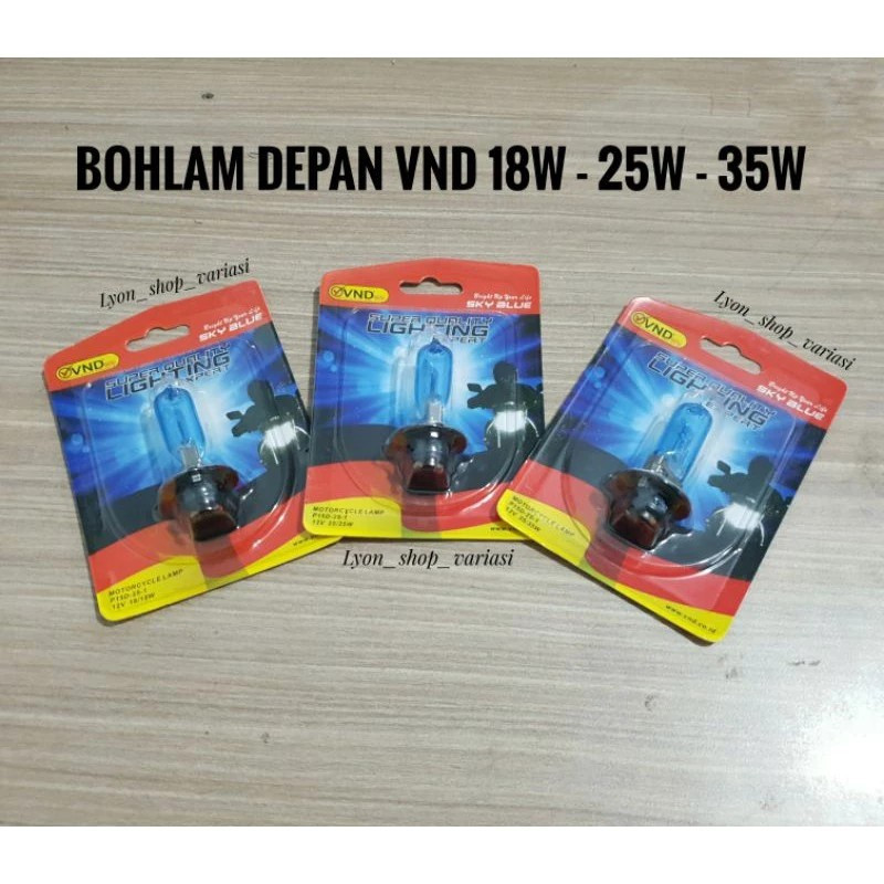 Lampu Depan Bohlam VND TDH Kaki 1 H6 | 18W 25W 35W | Motor Bebek & Matic | Bohlam VND Terang