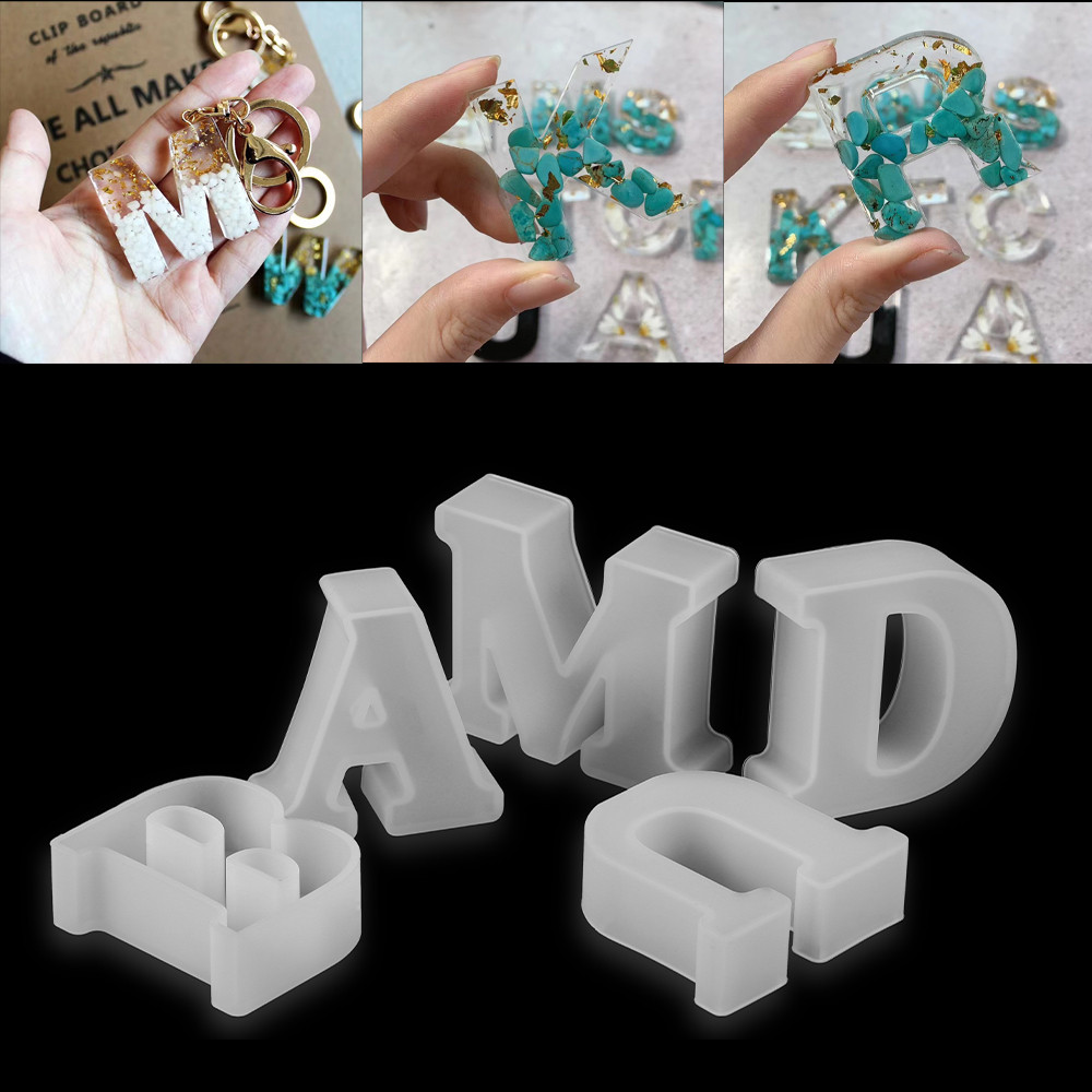 

26 Letter Mold Alphabet Number Silicone Molds Crystal Glue Epoxy Resin Casting Mold For DIY Jewelry Making Craft Accessories
