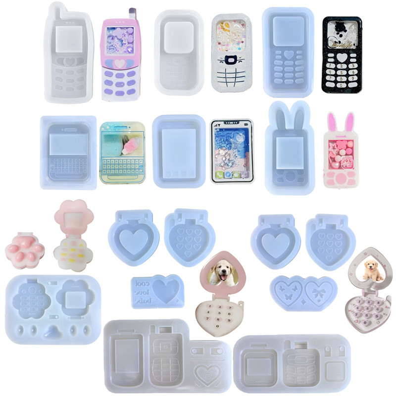 

Cartoon Phone Model Quicksand Molds Silicone Shaker Mold Clear Cute Game Resin Epoxy Casting Mold for DIY Crafts Pendant Jewelry