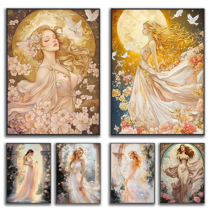 

Greek Mythology Goddess of Beauty Aphrodite Divine Feminine Posters Canvas Printing Wall Art Picture for Living Room Home Decor