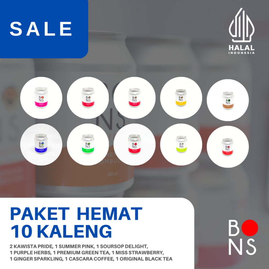 

Paket Kombucha 10 Kaleng Bons Fabriek Variasi Rasa