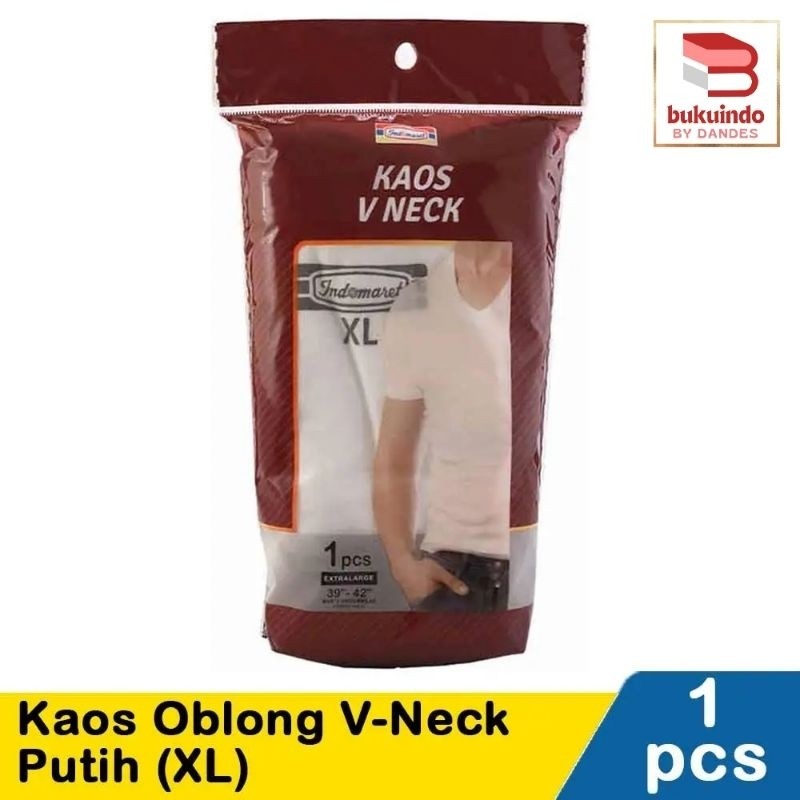 Indomaret Kaos Oblong V-Neck Putih XL / M