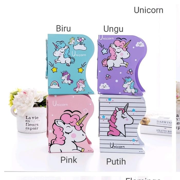 

【YANA-M】DISKON!!! Sandaran Buku Bookends|Pembatas Buku|Book Holder - Unicorn