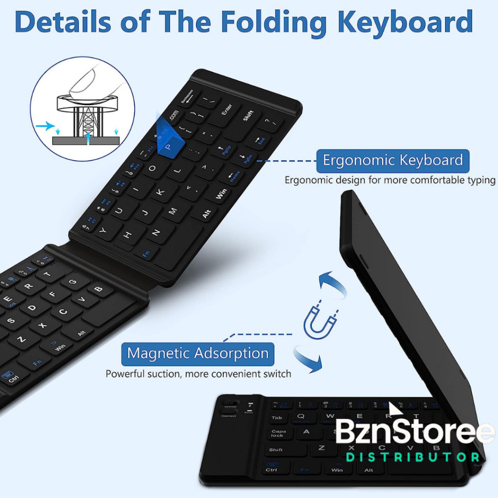 Wireless Bluetooth Keyboard Portable Lipat Folding Magnetic Support IOS Win Android Keyboard Mini Li
