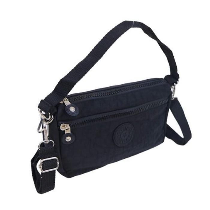 TAS SELEMPANG WANITA+KIPLING 186+2 RES+BAHAN PARASUT - BLACK