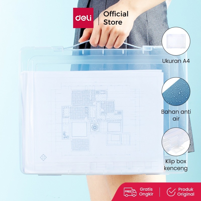 

Deli Box File / Box Penyimpan Kertas File Dokumen Transparant 5702