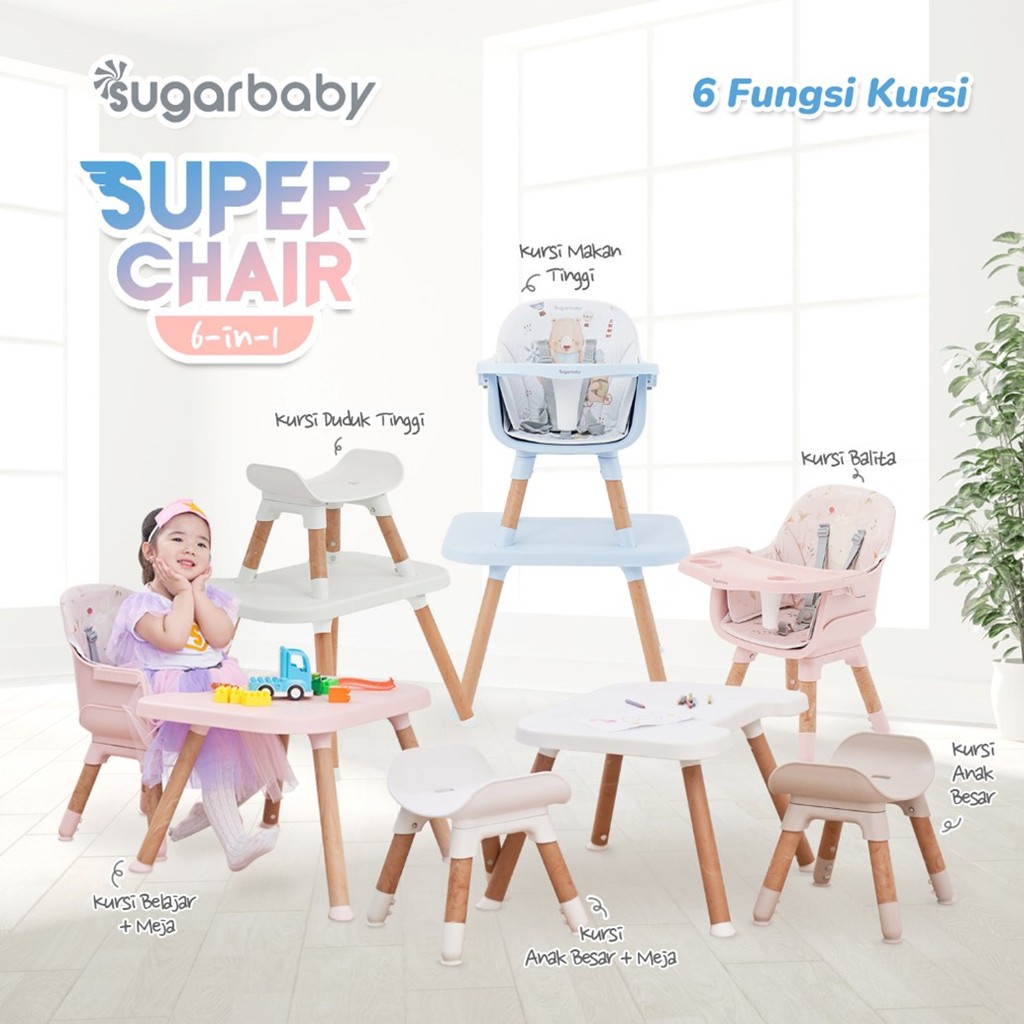 Sugar Baby Super Chair 6in1 - Kursi Bayi/ Kursi Makan Bayi
