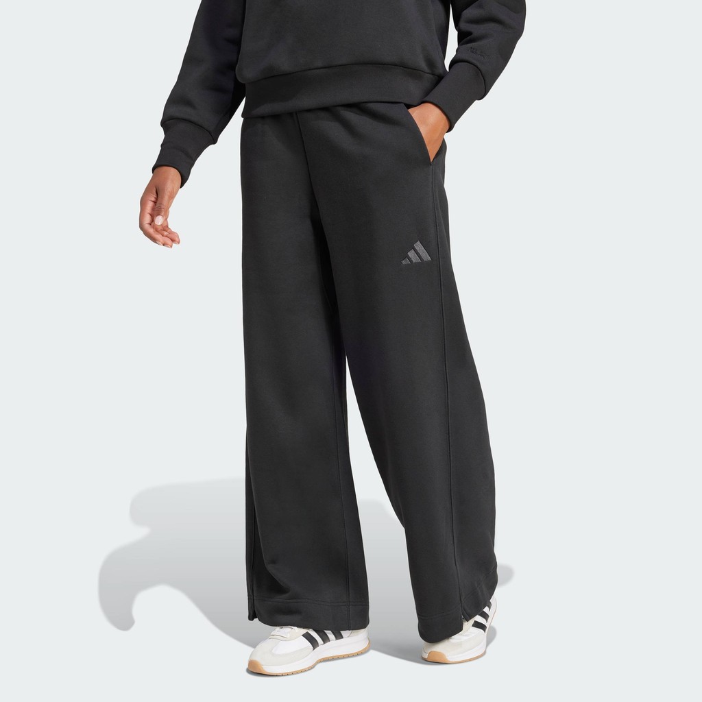 adidas Lifestyle ALL SZN Fleece Loose Wide-Leg Pants Women Black JJ1281