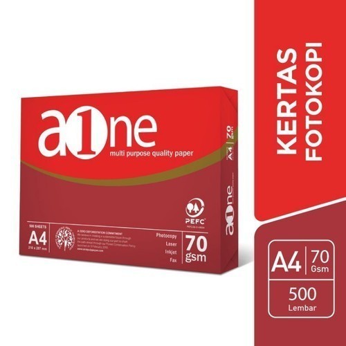 

AONE Kertas Print Fotocopy HVS A4 70 gr / gsm - 1 Rim (500 Lembar)