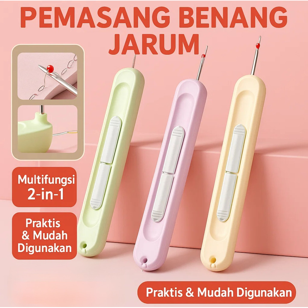 Alat Pembantu Jarum Jahit Pembuka Jahitan 2in1 Alat Jahit Serbaguna Perlengkapan Jahit/Produk Asli/M