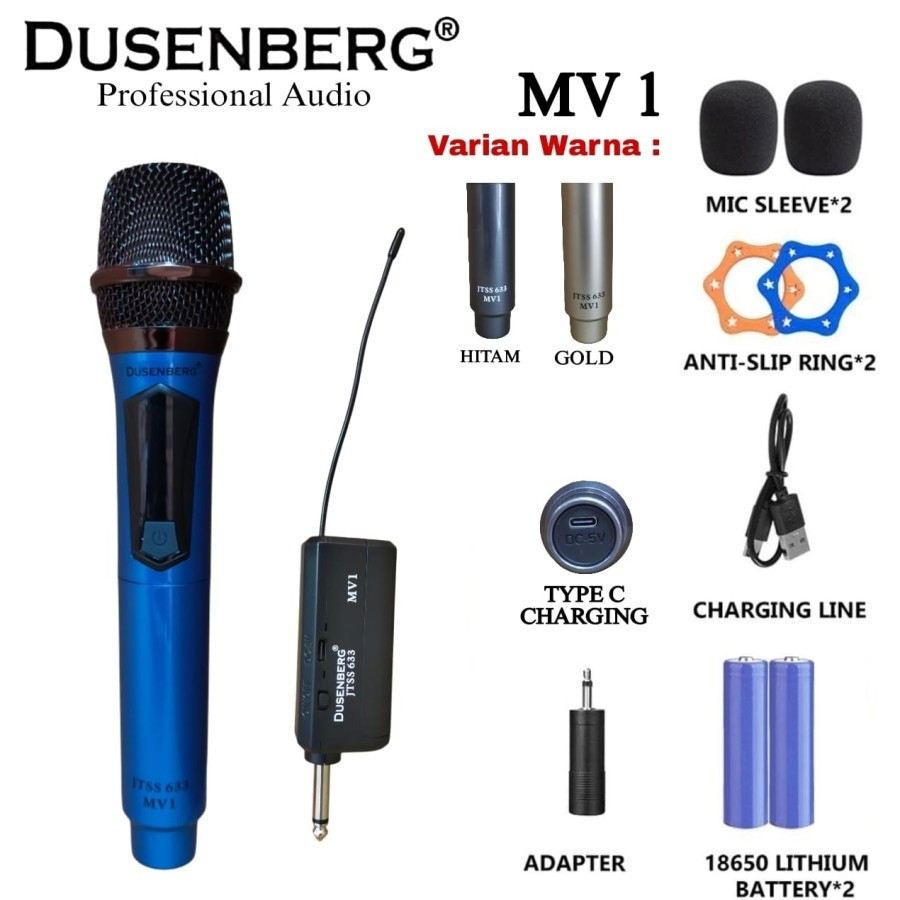 Mic Wireless Karaoke Dusenberg VM 1 Singer Mic Bisa Di Charger