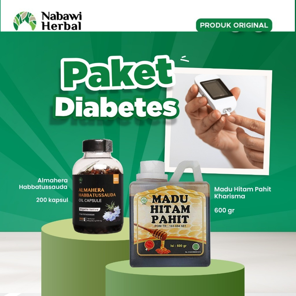 

PAKET DIABETES - Madu Hitam Pahit 600gr & Habbatusauda Almahera 200 Kapsby bonis