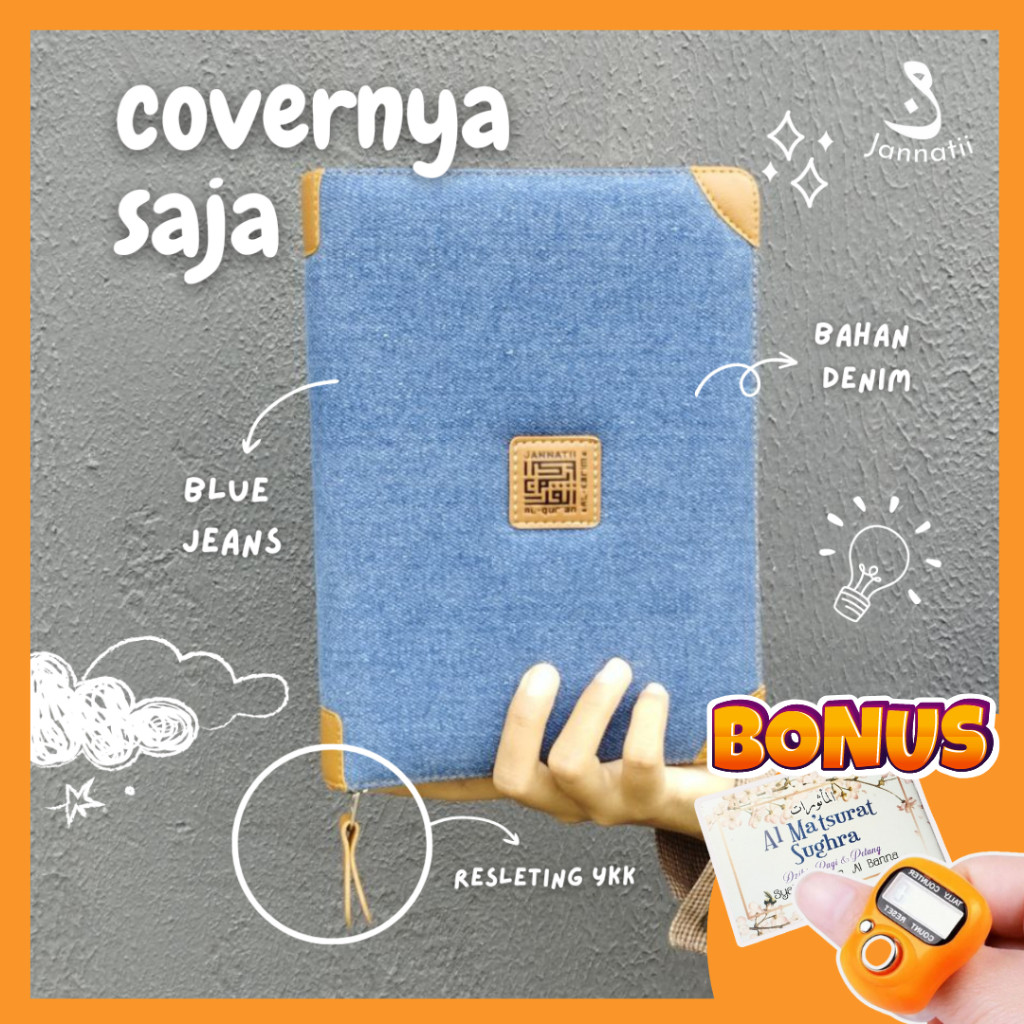 

Cover Quran Saja Bahan Canvas/Denim Premium - Ukuran Al Quran A7, B7, A6, A5, B6, A5, A4 [Tolong Baca Dulu Deskripsi Yaa]