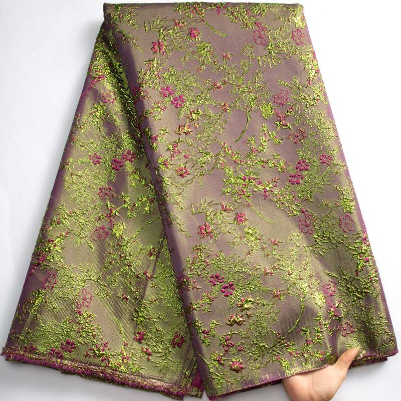 

2024 New African Brocade Lace Fabric French Floral Fabric Jacquard Lace For Sewing DIY Skirt Dress Clothing Materials S3464