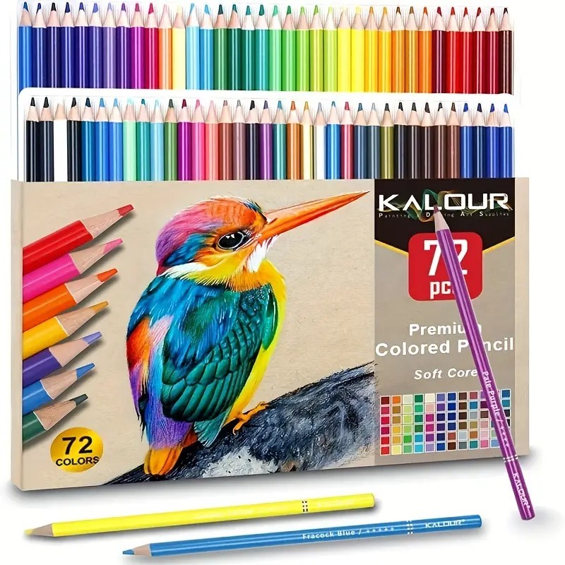 

Kalour 72/120-Color Premium Soft Core Colored Pencils Set - Vibrant Artist Quality for Sketching & Drawing