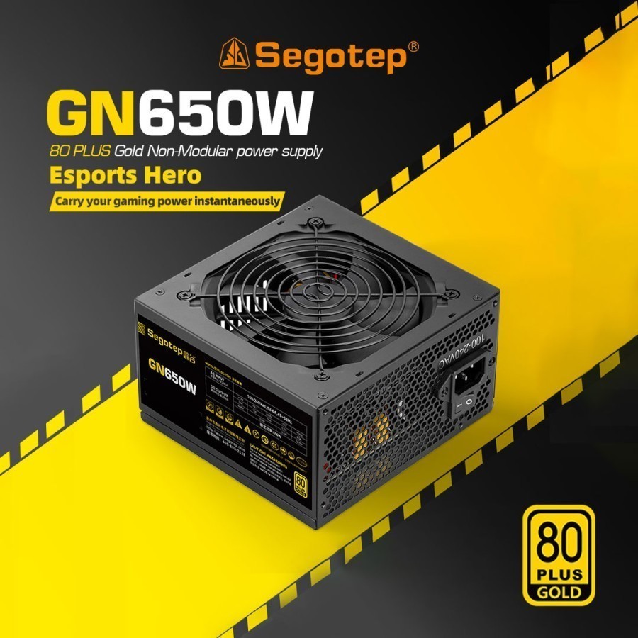Power Supply Segotep GN650W 650Watt 80Plus Gold PSU Flat Cable Non Modular