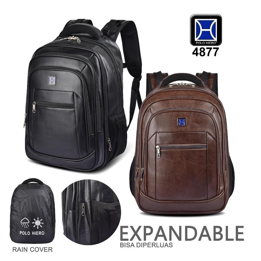 Bagshops-Polo Hiero Tas Ransel Pria Polo Hiero 4877 Tas Backpack Kulit-Tas Ransel