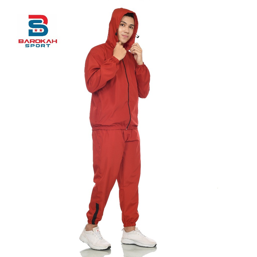 AZHAR.ID oneset jaket celana olahraga parasut jaket sauna suit running setelan olahraga parasut jogg