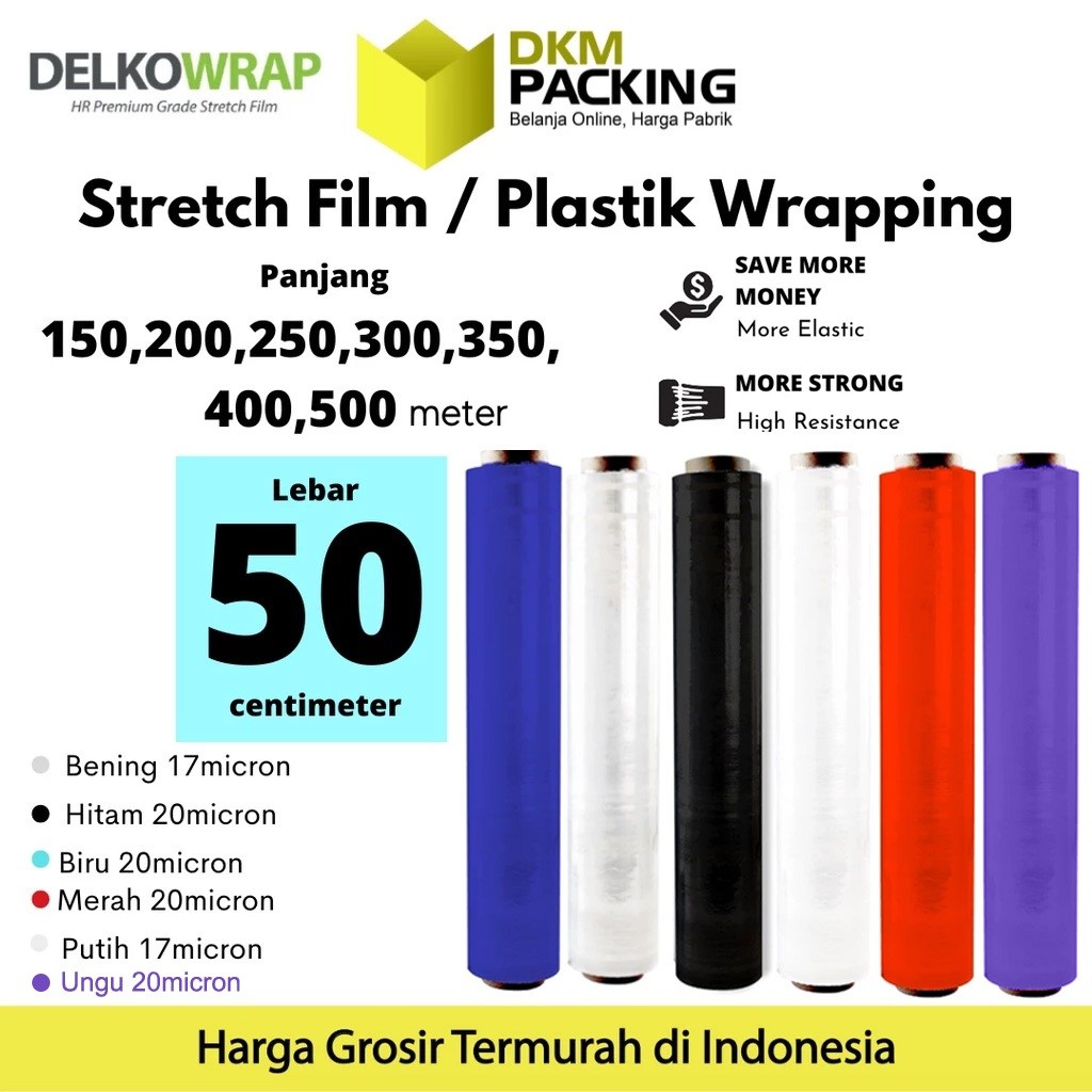 Plastic Wrap 50cm Stretch Film Plastik Wrapping DELKO WRAP TERMURAH /SATUAN