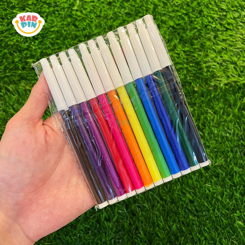 

[Karpin] Spidol Satu Set Isi 12 Warna Kecil Spidol Gambar Anak TK PAUD SD