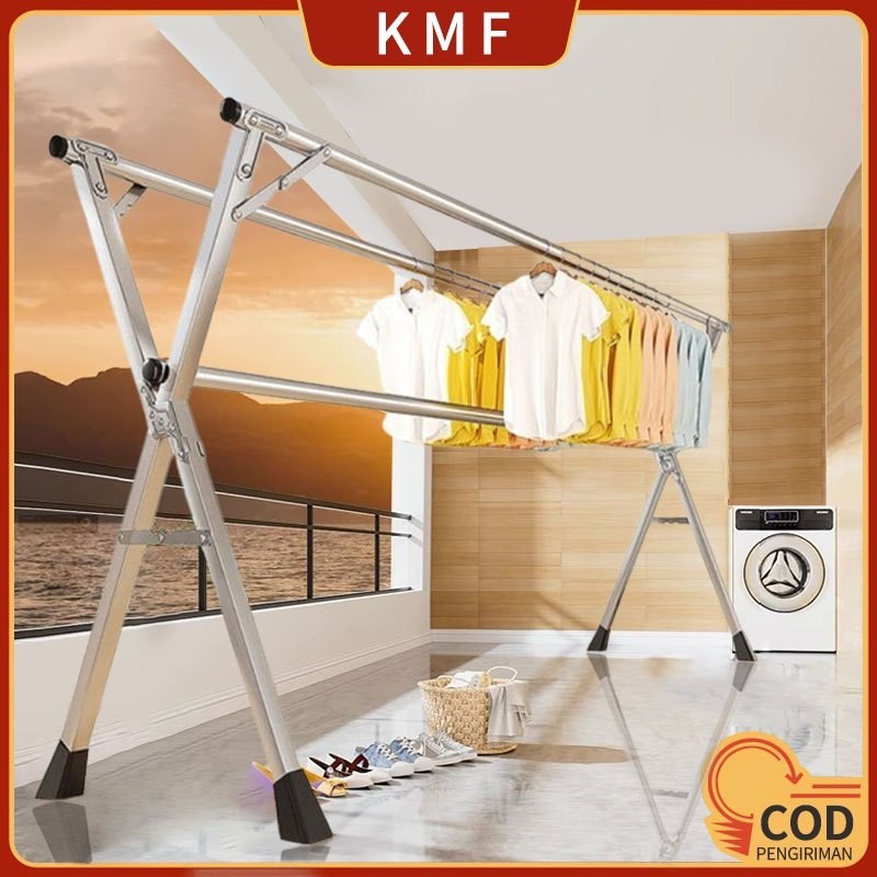 【OKEEY MEDAN 】Jemuran Baju Lipat Stainless Steel - Jemuran Pakaian Anti Karat 200cm Kuat & KokohMDN