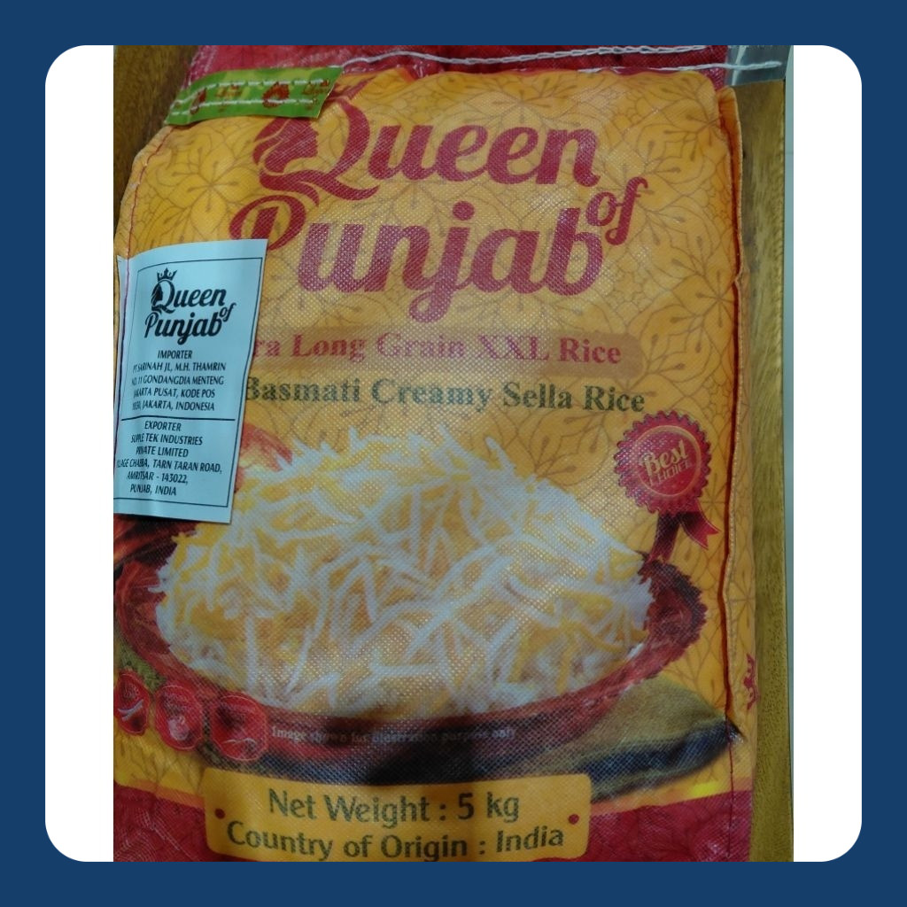 

PROMO TERMURAH BERAS BASMATI INDIA " QUEEN PUNJAB " kemasan 5 kg ORIGINAL