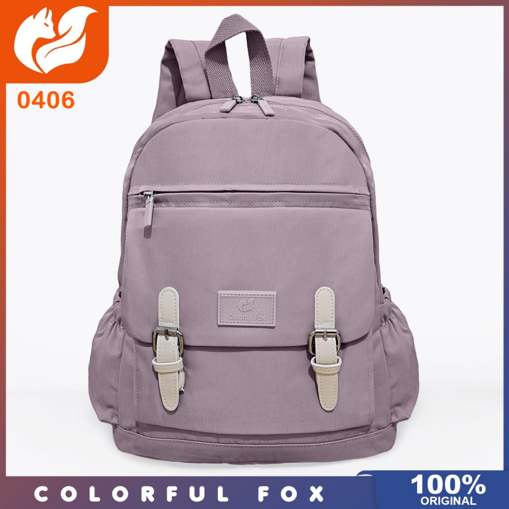 Colorful Fox Ori - Tas Ransel Laptop Colorful Fox 0406 Nilon Waterproof Tas Ransel Wanita