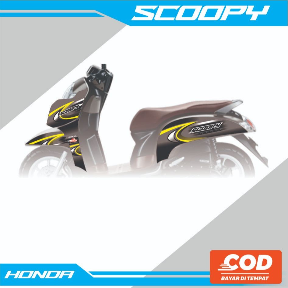 Stiker Sticker Decal Motor HONDA SCOOPY Striping Hitam Merah 250525 LDJ 01