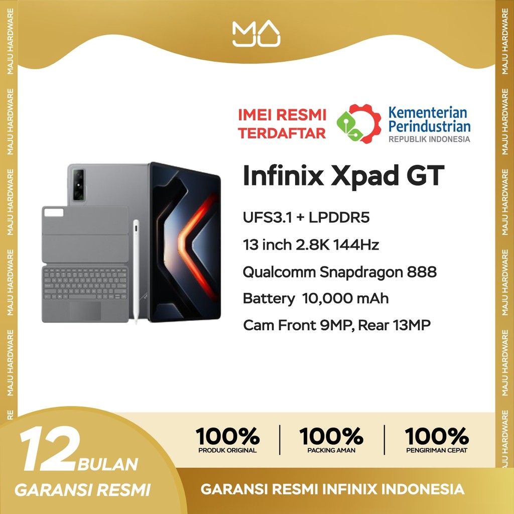 Infinix XPAD GT 8/256GB [Qualcomm Snapdragon 888, 10000 mAh, WiFi Only] - Garansi Resmi