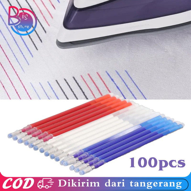 

Isi 100 Heat Erasable Pen High Temperature Bolpoin Kain Pen Pola Panas