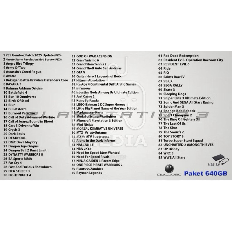 Hardisk Eksternal PS3 640GB