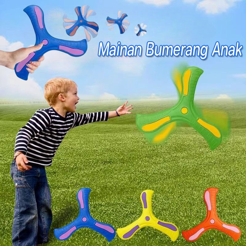 NEW 3 Warna Bumerang Boomerang Anak Mainan Indoor Outdoor Bumerang  Edukatif Tradisional Sport Fun Short Range