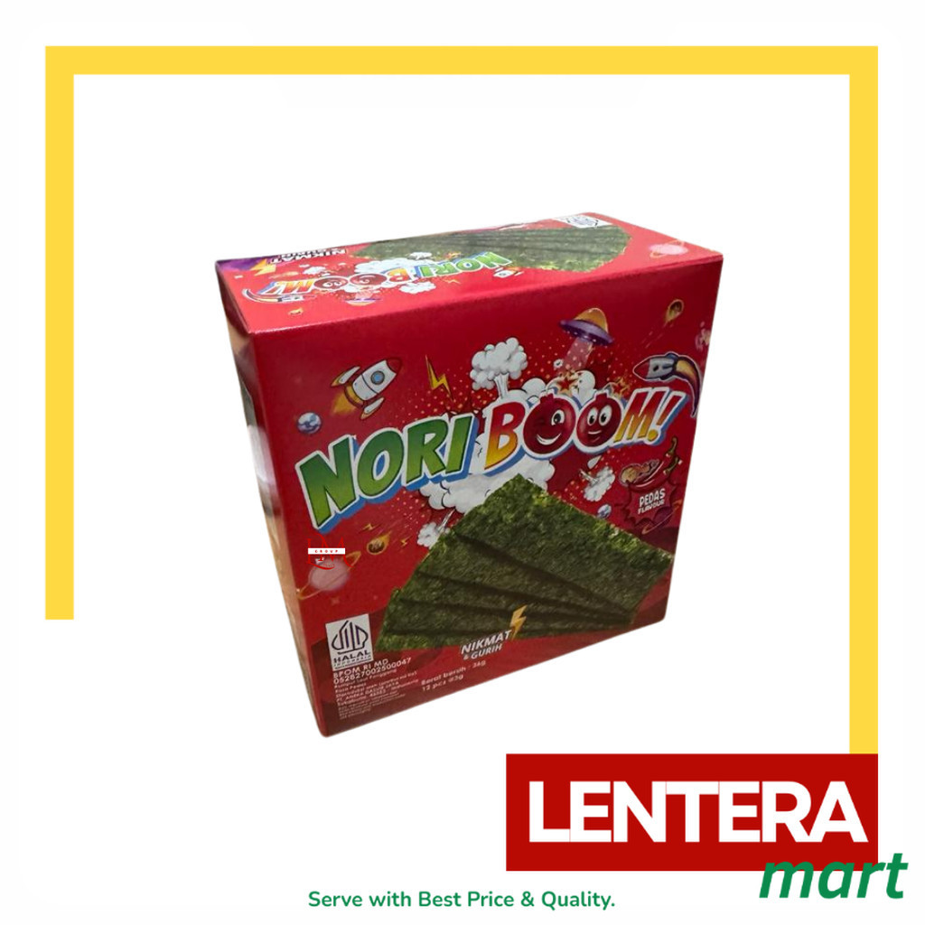 

Nori Boom Rasa Original/Keju/Pedas/BBQ/Ayam Goreng 1 Pack Isi 12 pcs @3gr LenteraMart