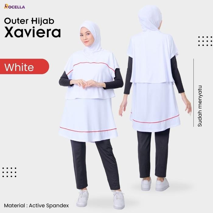 Outer Hijab Xaviera by Rocella Bahan Active Spandex Sport Outfit Baju Olahraga Joging Jalan Lari Pou