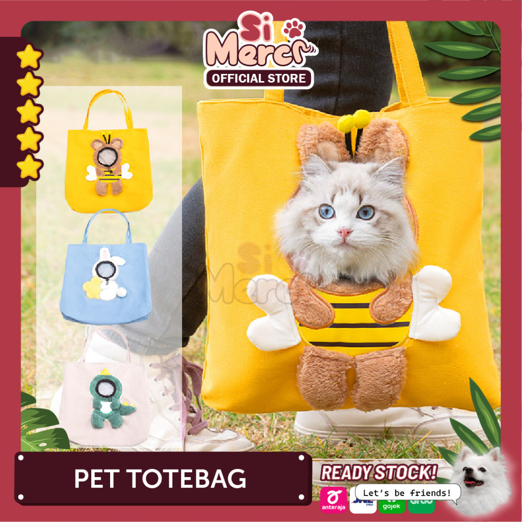 Tote Bag Canvas Korea Anjing Kucing / Pet Carrier Kucing Anjing Lucu / Pet Cargo / Pet Backpack