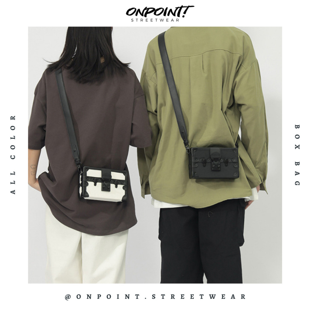 Box Bag - Tas Pria Selempang Sling Bag Unisex Tas Pria Keren Tas Pinggang Pria Tas Pinggang Wanita T