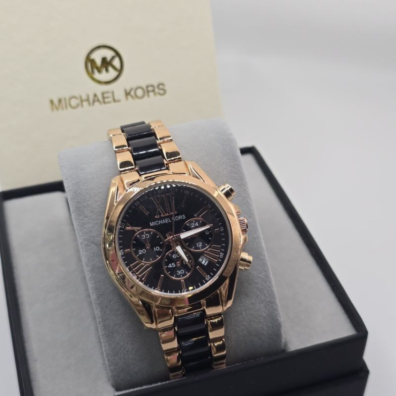 Cod - Jam Tangan Fashion Wanita M.Kors Chrono Model Rantai Kombinasi Mika - Super Premium - fs