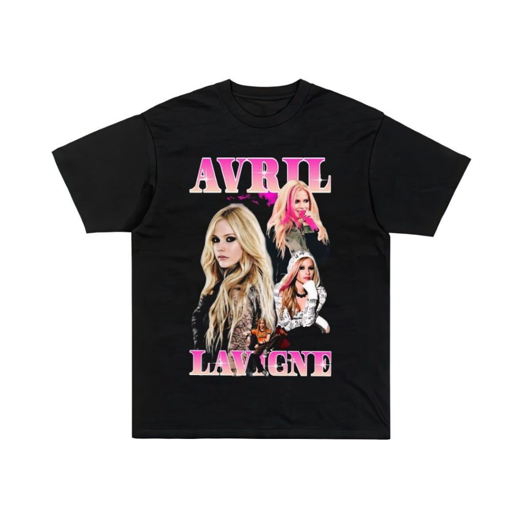 Psycho Crucify "Avril Lavigne" Reguler T-Shirt | Black | Kaos Avril Lavigne | Atasan