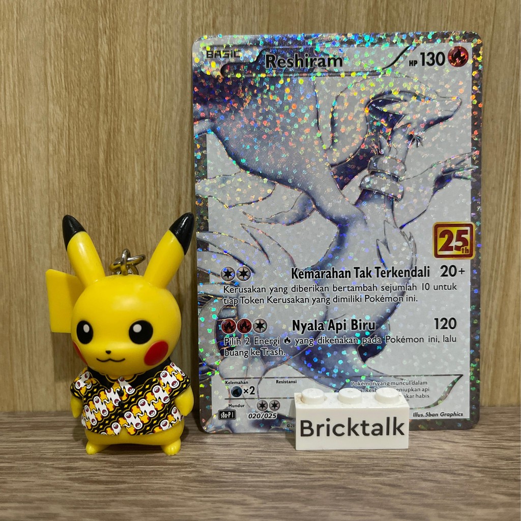 Kartu Pokemon TCG Reshiram 25th s8a-P 020/025 Trading Card Game Indonesia