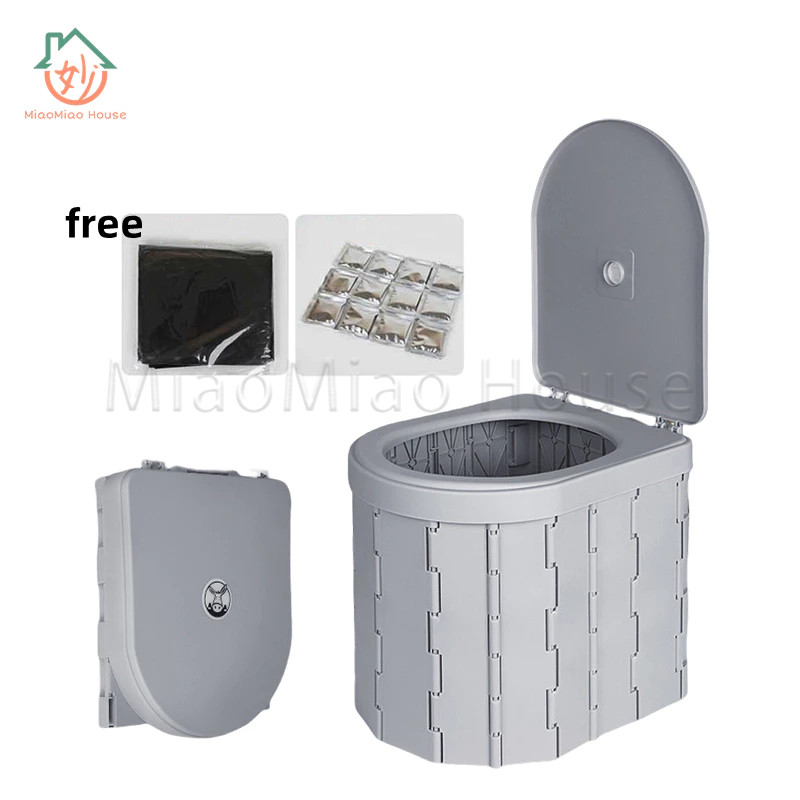 Portable Toilet for Camping Toilet Lipat dengan Tutup, Toilet Mobil Porta Potty Tahan Air Toilet Emb