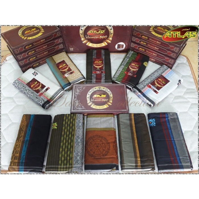 Sarung ATLAS Idaman Jacquard 590 Songket - Putih