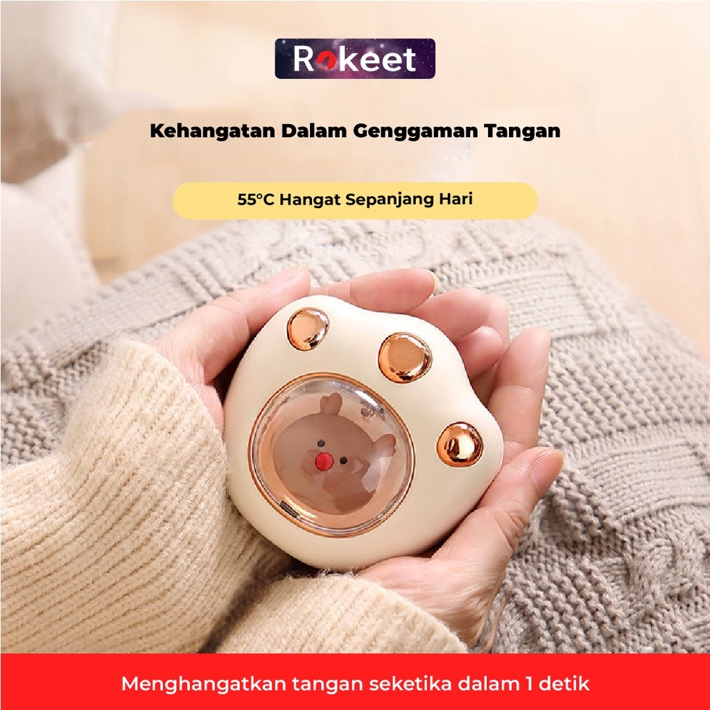 rokeet Penghangat Tangan Keram Perut Haid Warmer Electric Mini Portable USB Rechargeable