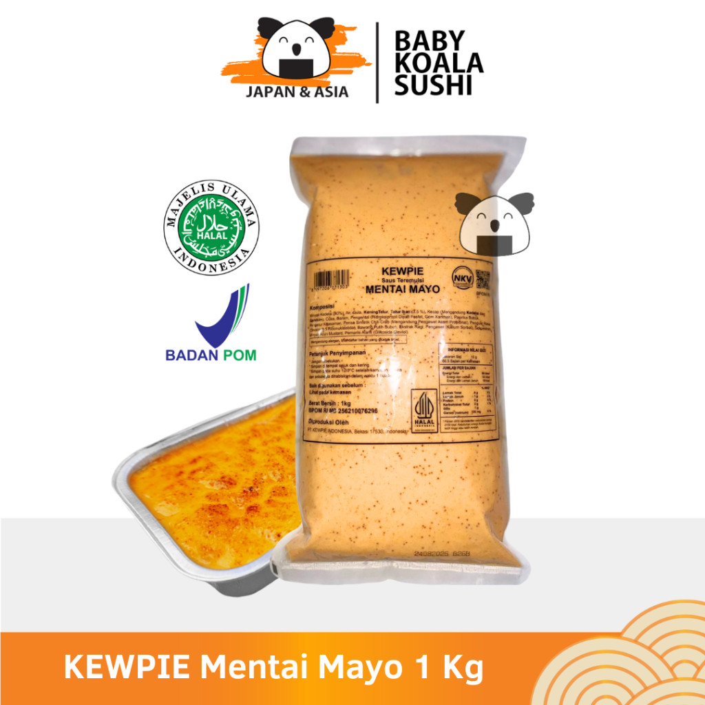 

(EXP. 11/2025) KEWPIE Sauce Mentai Mayo 1 Kg Halal | Salmon Mentai Mayonnaise