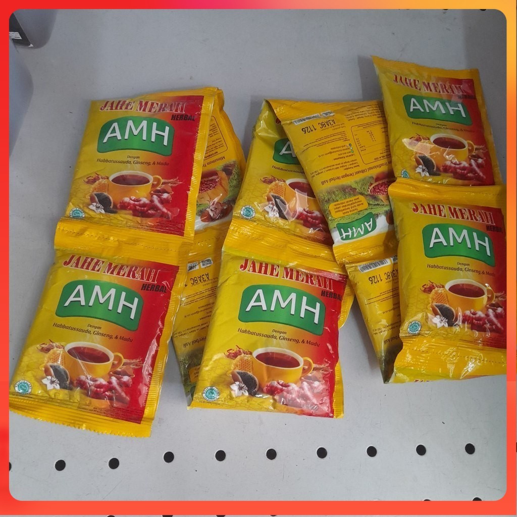 

JAHE MERAH AMH 1 Renceng isi 10pcs x 20gram Minuman Herbal Dengan Habbatussauda, Gingseng Madu Surabaya Herbal Likoles