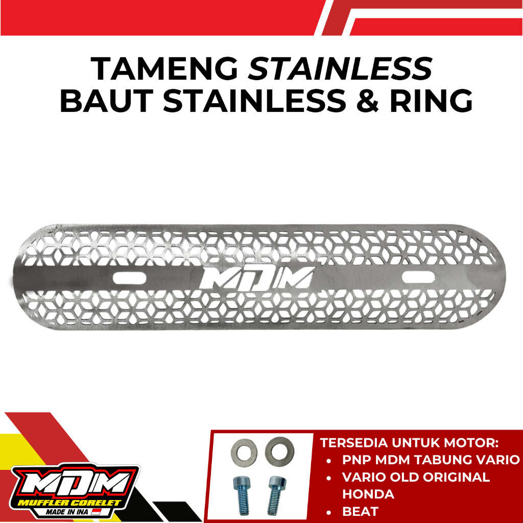 BROKSHOP MDM RACING MUFFLER Tameng Stainlish MDM PNP Tabung Vario MDM