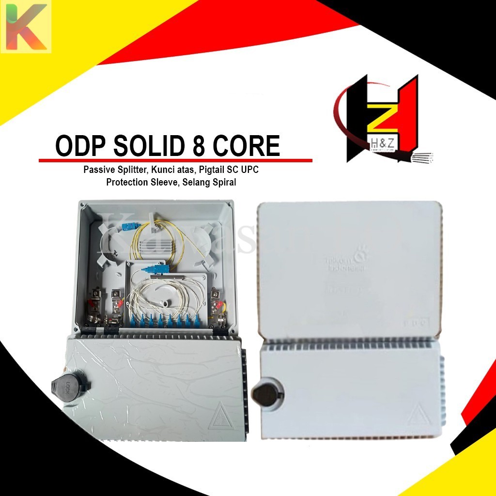 ODP Solid 8 Core FIBER TEKNO / Odp 8 Core Solid / Lengkap Dengan Spliter 1:8 SC UPC