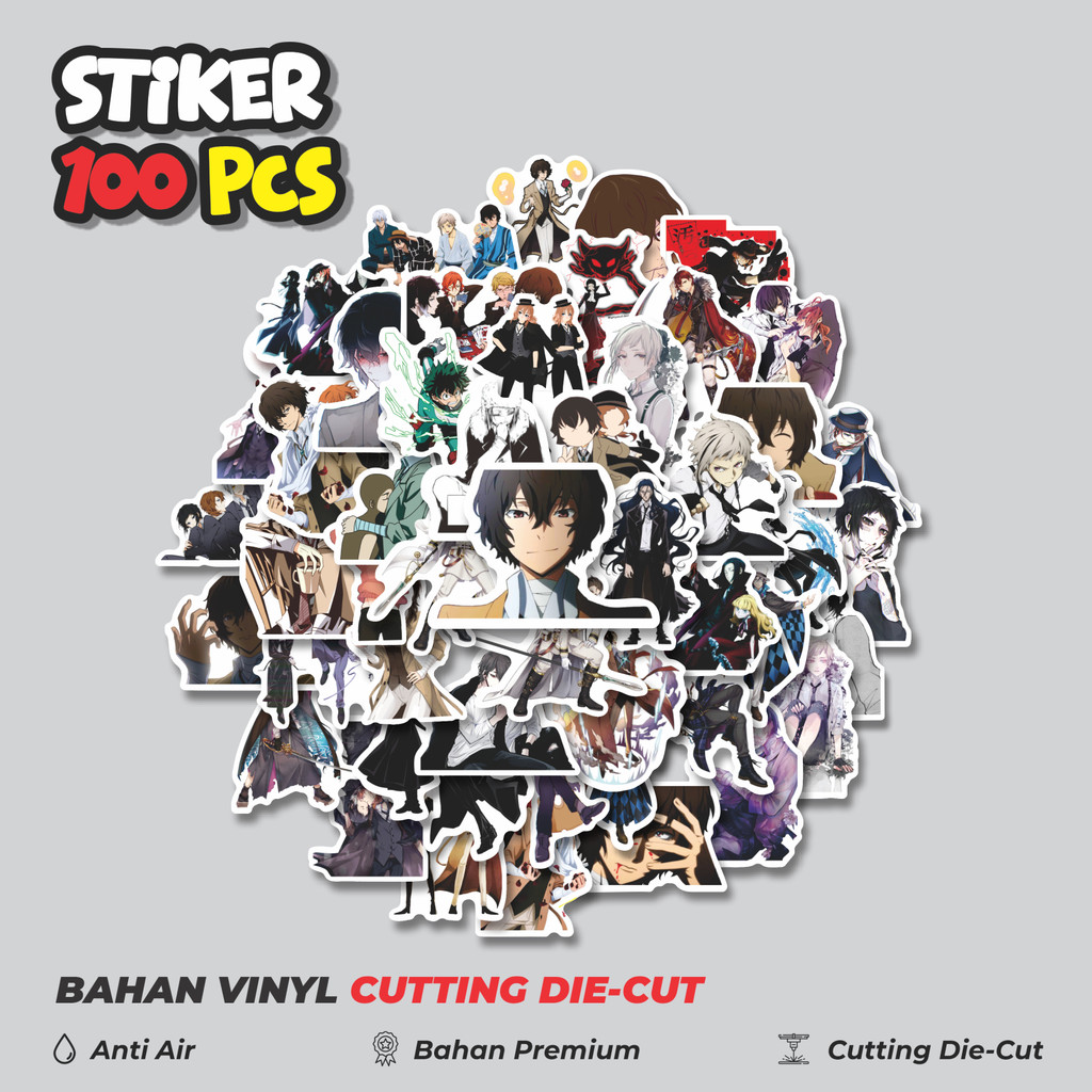 

Terbaru! 50 pcs Sticker Anime Bungo Stray Dogs (Bungō Sutorei Doggusu) Dekorasi Lucu Kreatif untuk Notebook, Skateboard, HP