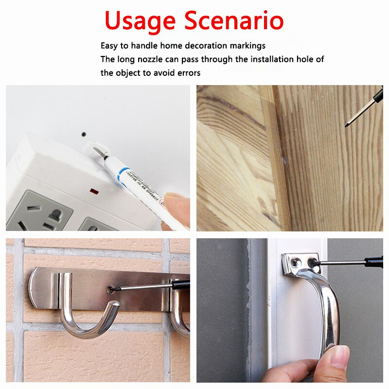 

D3W! 10PCS Spidol Marker Kepala Panjang 20mm - Tahan Air, Multifungsi, Ujung Panjang untuk Berbagai